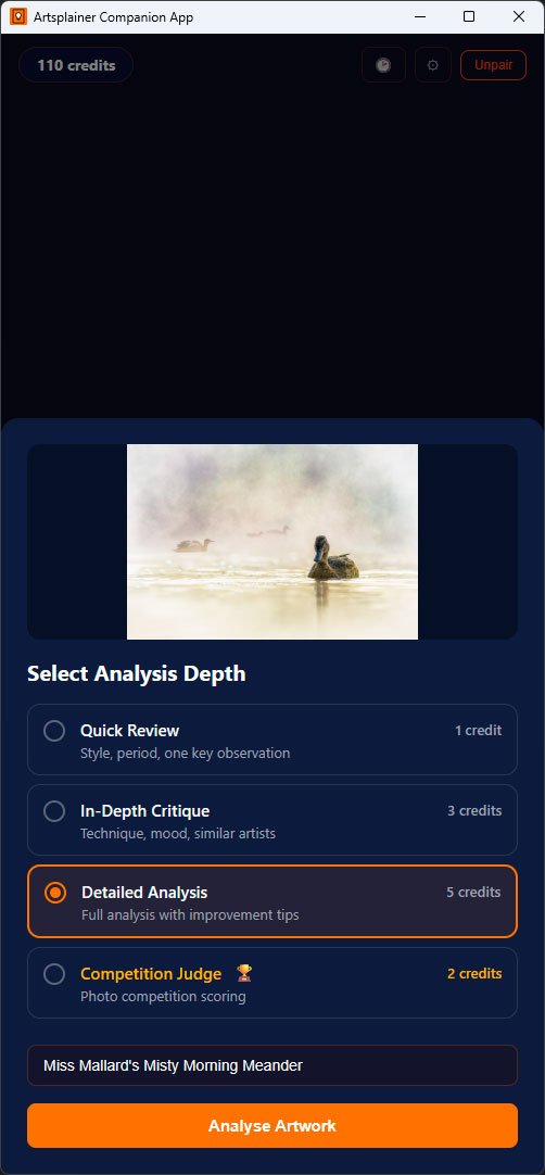 Companion app — choosing analysis depth